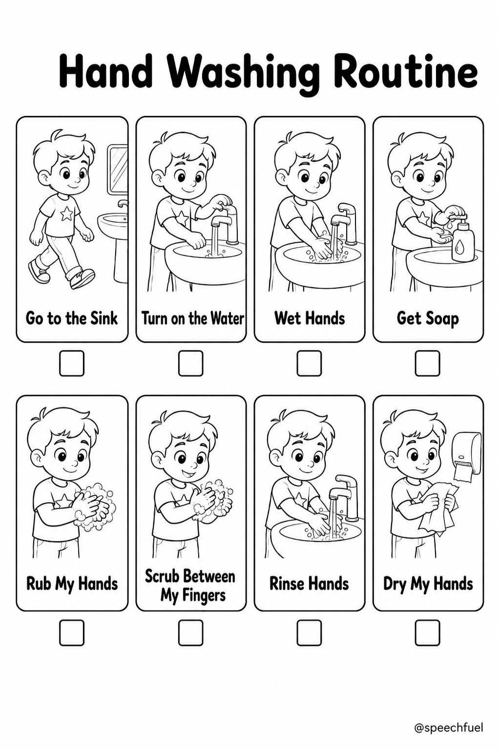 FREE Hand Washing Routine Visual Checklist for Kids