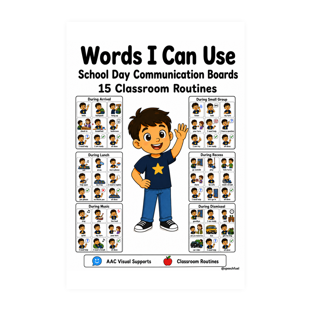Words I Can Use Communication Boards for Autism | Speech Fuel