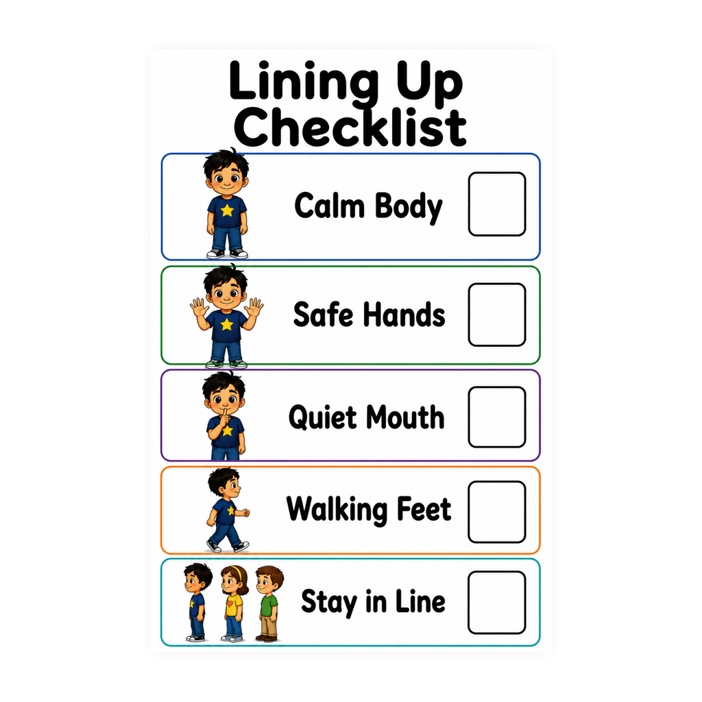 Lining Up Checklist Visual Support for Autism | Speech Fuel