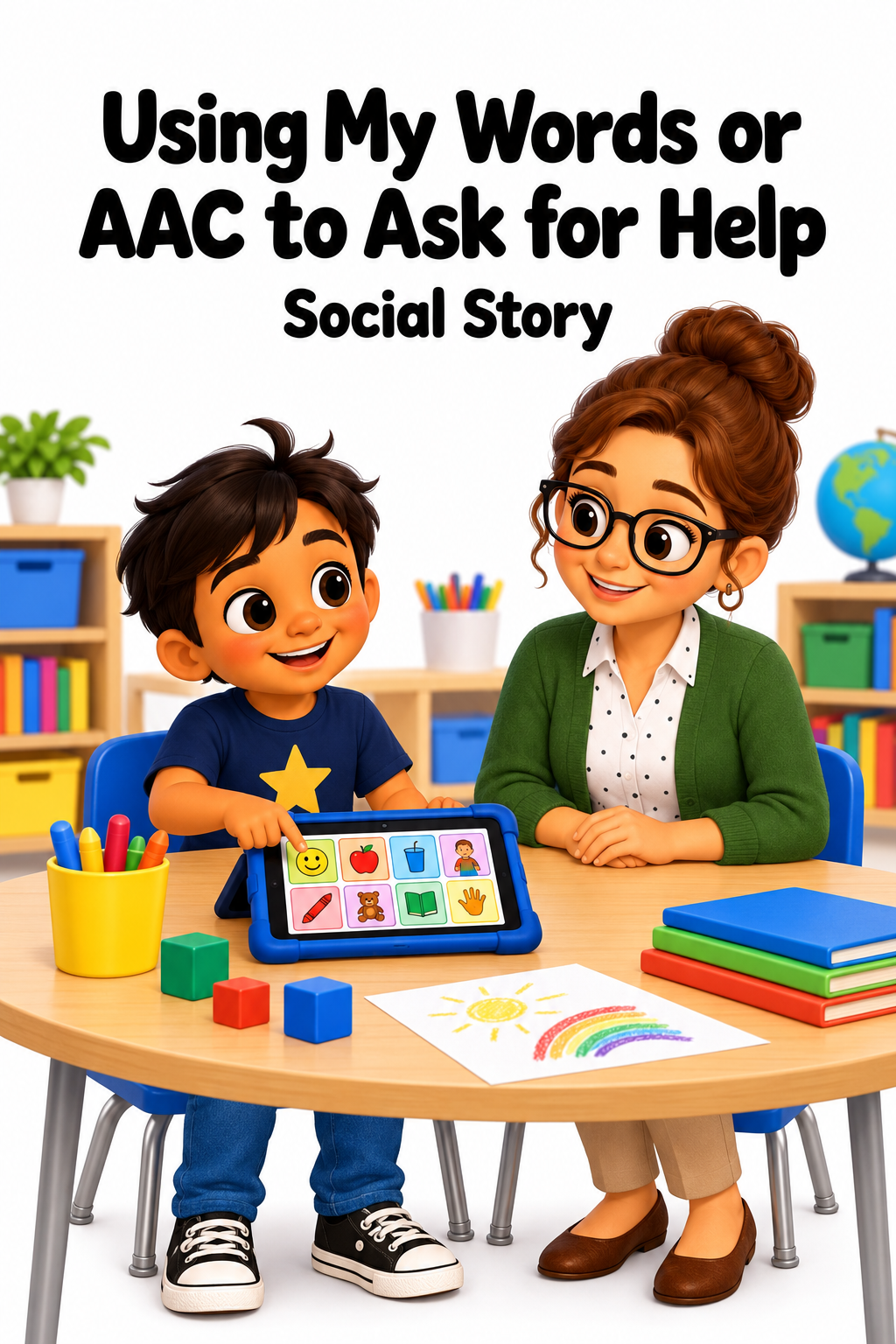 Using My Words or AAC to Ask for Help Social Story