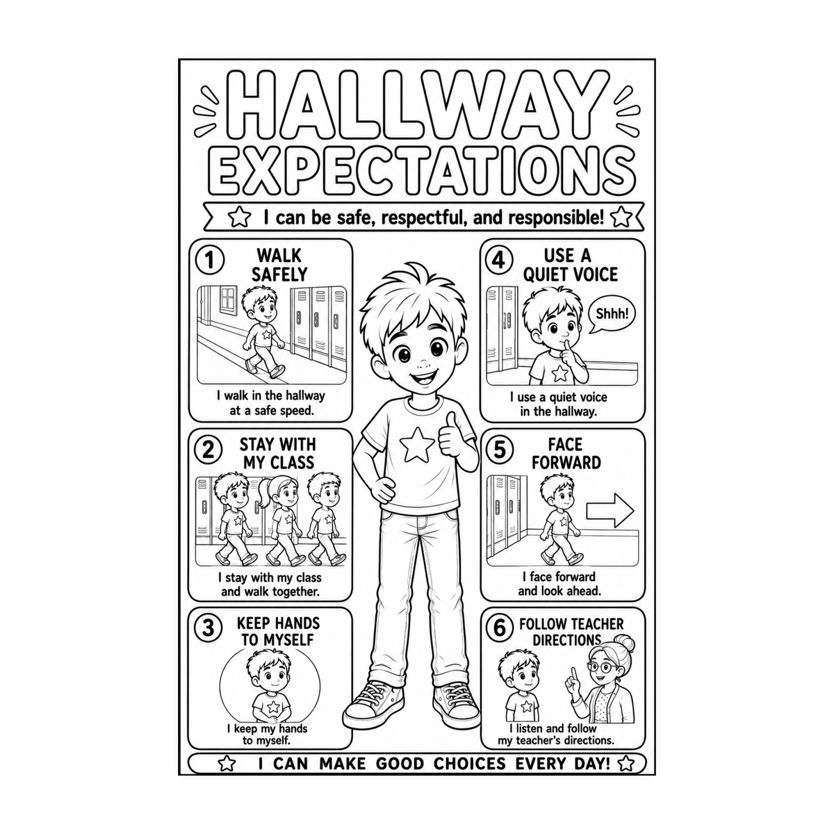 Hallway Expectations Visual for Autism | Speech Fuel