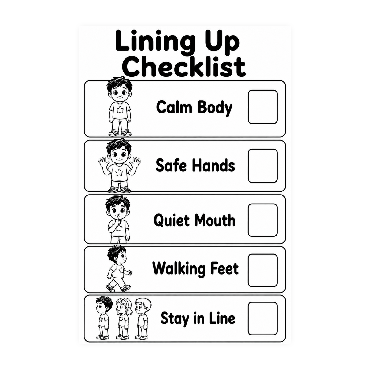 Lining Up Checklist Visual Support for Autism | Speech Fuel