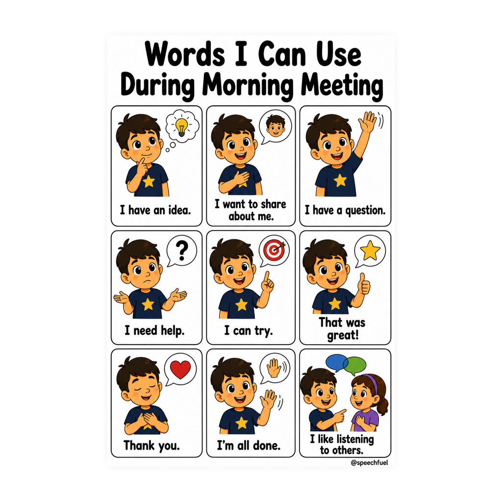 Words I Can Use Communication Boards for Autism | Speech Fuel