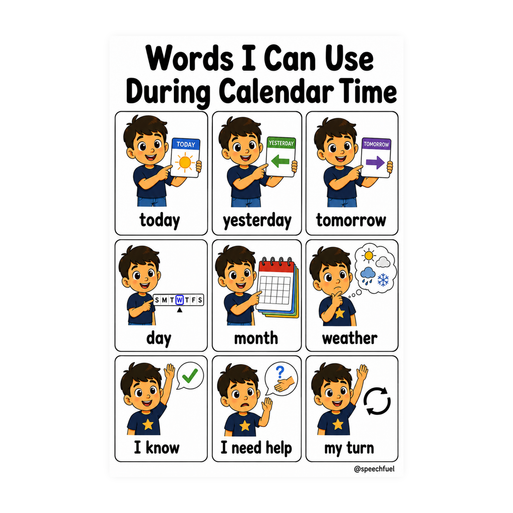 Words I Can Use Communication Boards for Autism | Speech Fuel