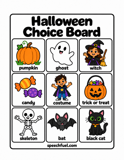 FREE Halloween Visual Supports Communication Pack