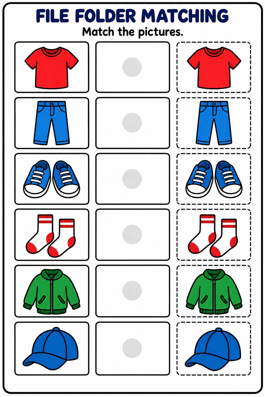 File Folder Matching Activity 10 Pages