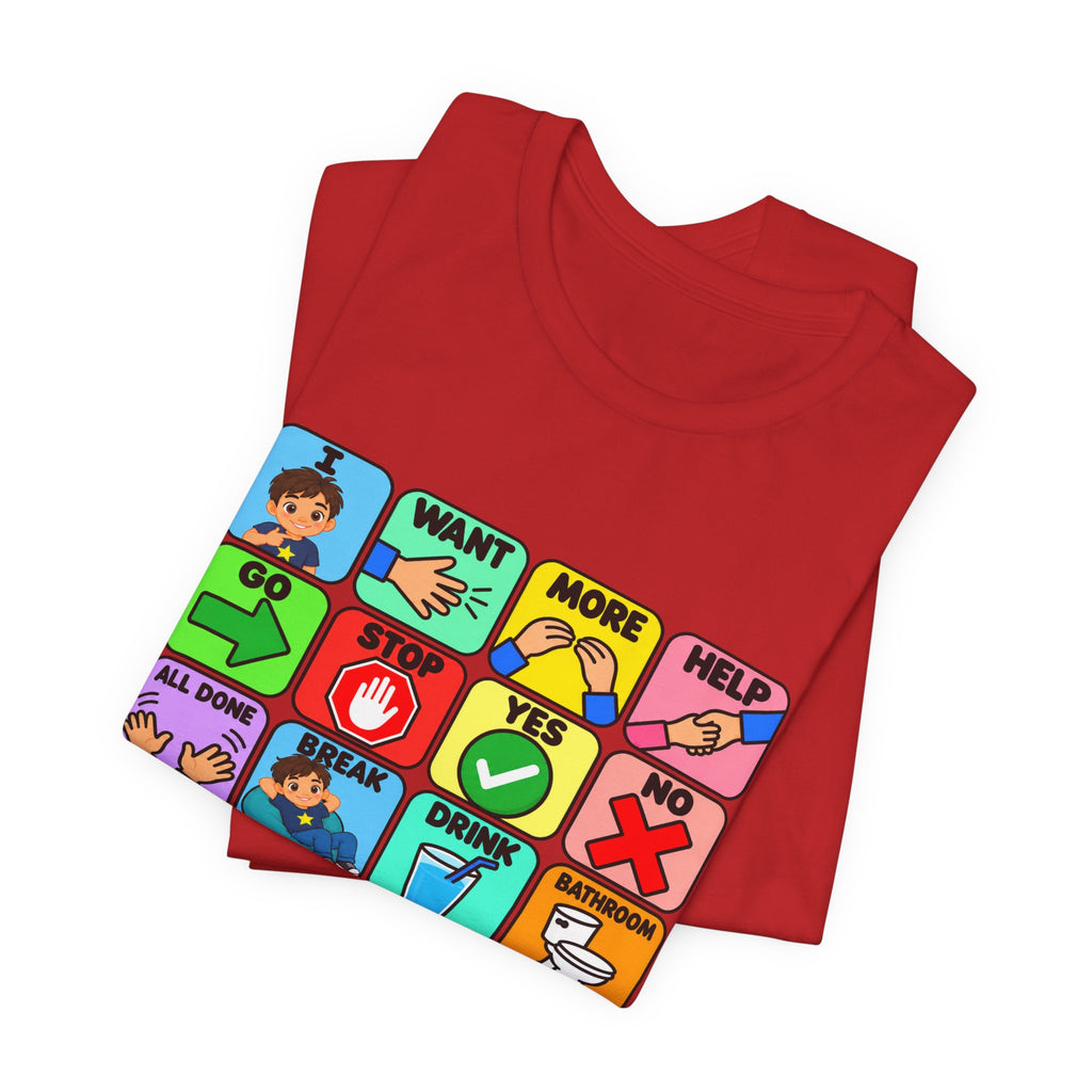Shirt AAC Communication Board Shirt Bella Canvas Autism Speech Therapy