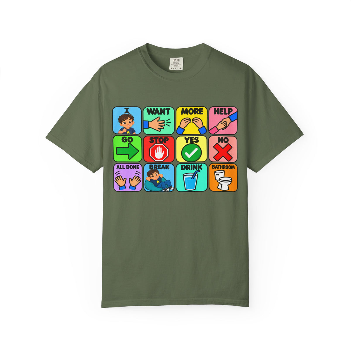 AAC Communication Board Shirt Comfort Colors