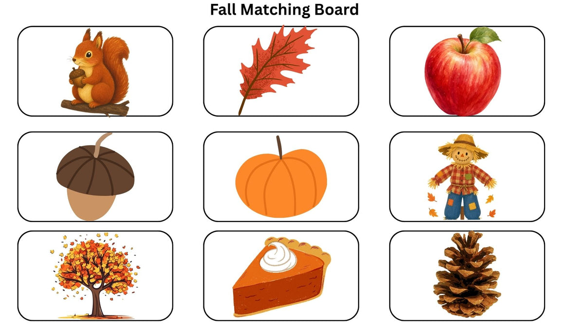 Fall Matching Boards for Special Education