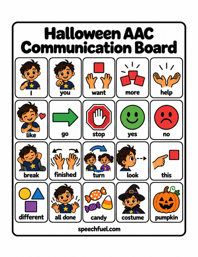 FREE Halloween Visual Supports Communication Pack