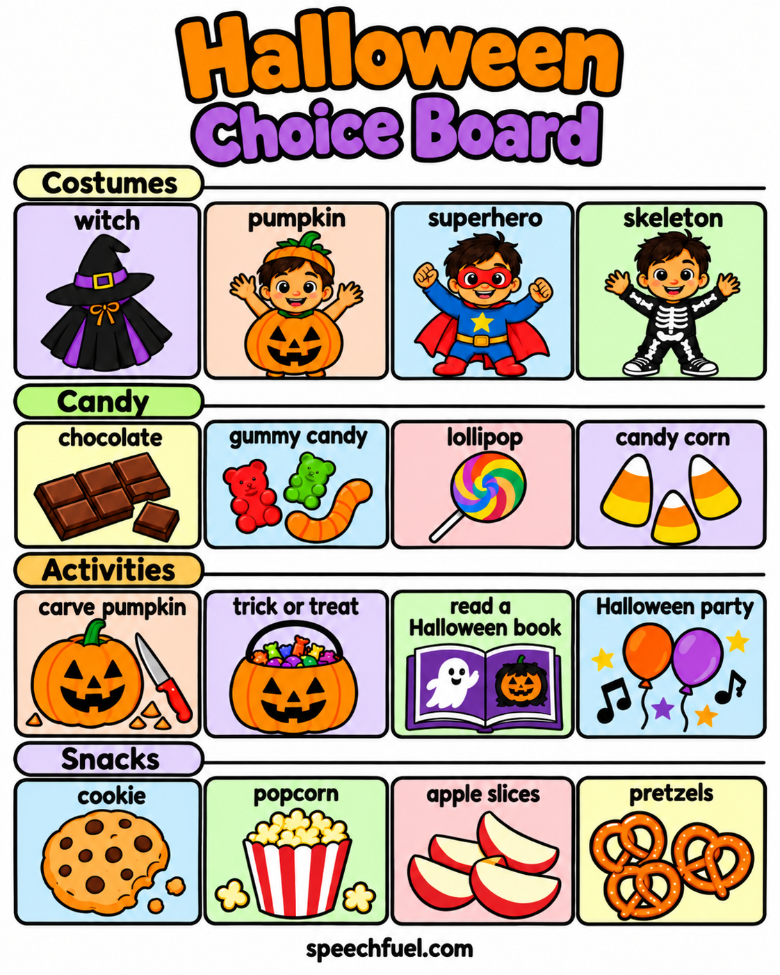 FREE Halloween AAC Communication Boards & Visual Supports Bundle