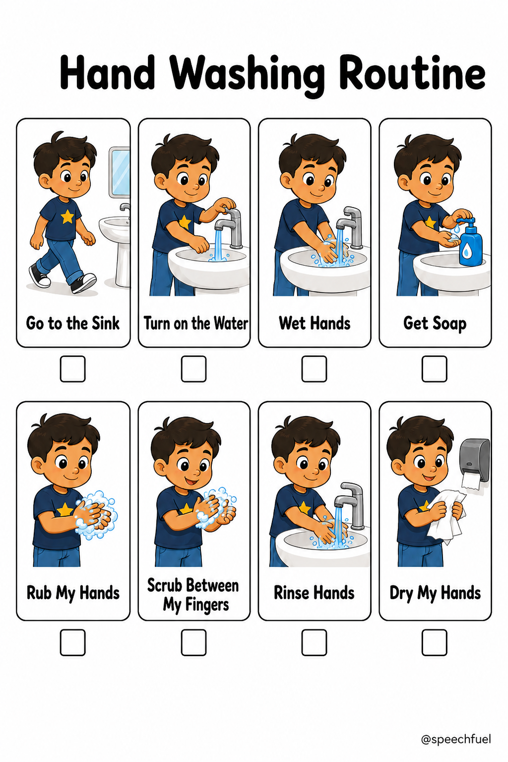 FREE Hand Washing Routine Visual Checklist for Kids