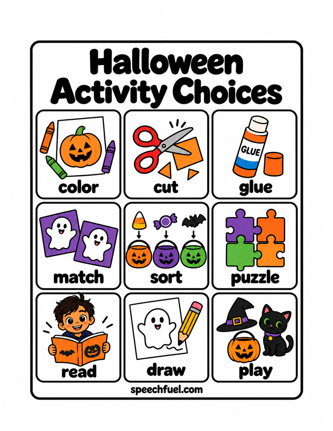 FREE Halloween Visual Supports Communication Pack
