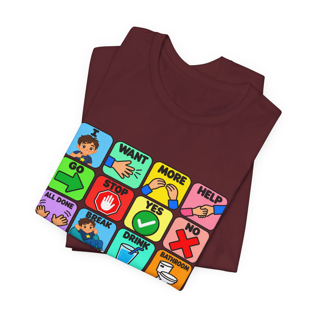 Shirt AAC Communication Board Shirt Bella Canvas Autism Speech Therapy