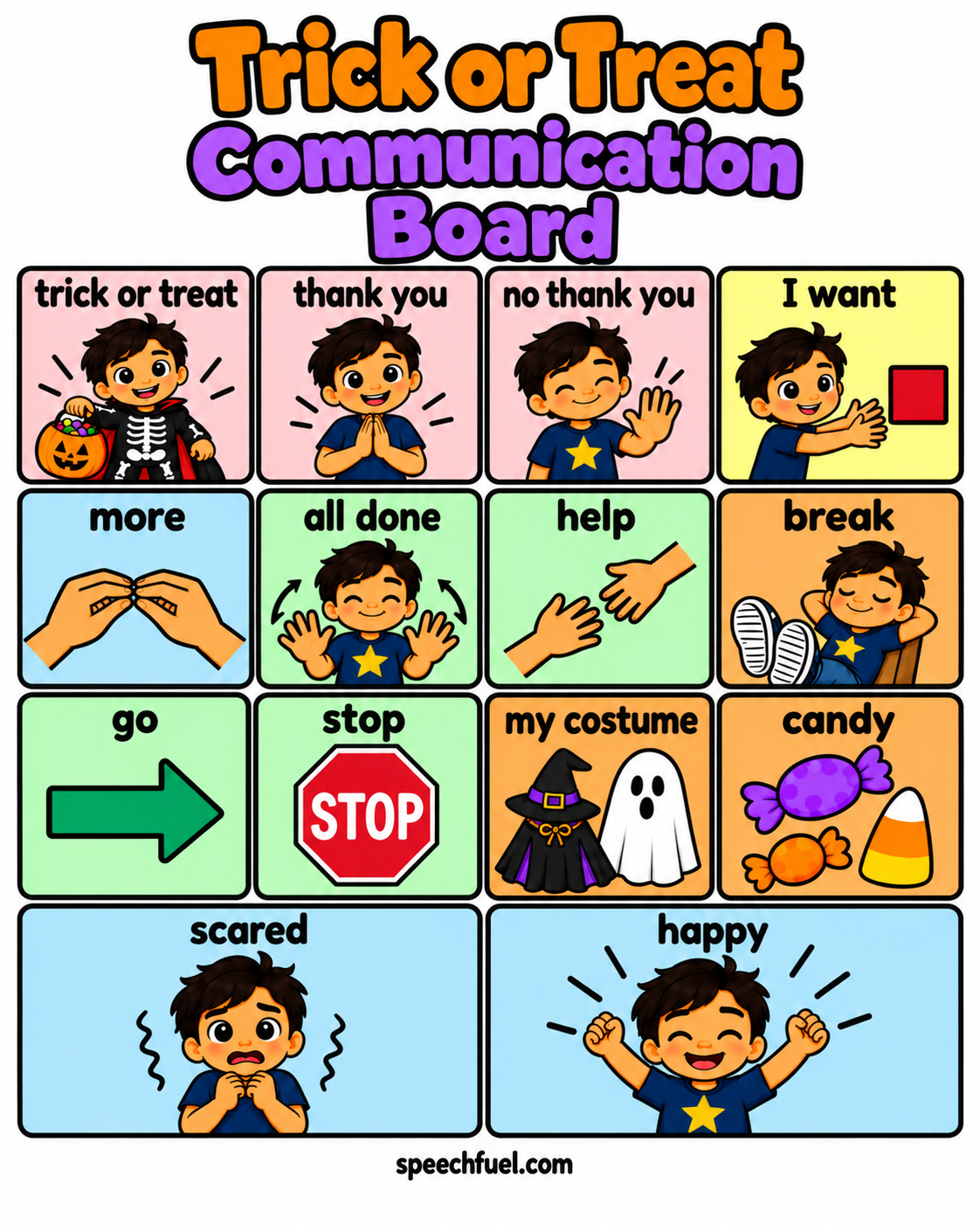 FREE Halloween AAC Communication Boards & Visual Supports Bundle