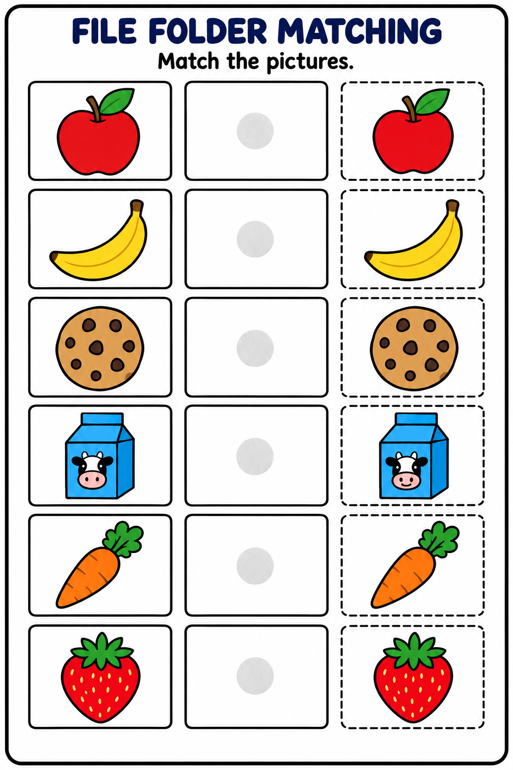 File Folder Matching Activity 10 Pages