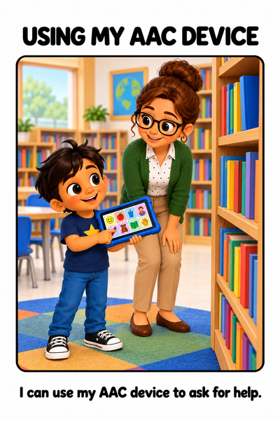 Using My Words or AAC to Ask for Help Social Story