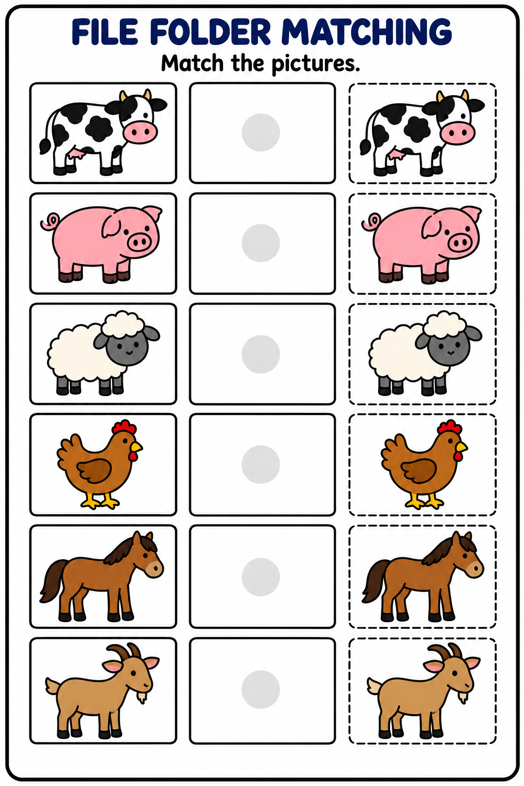 File Folder Matching Activity 10 Pages