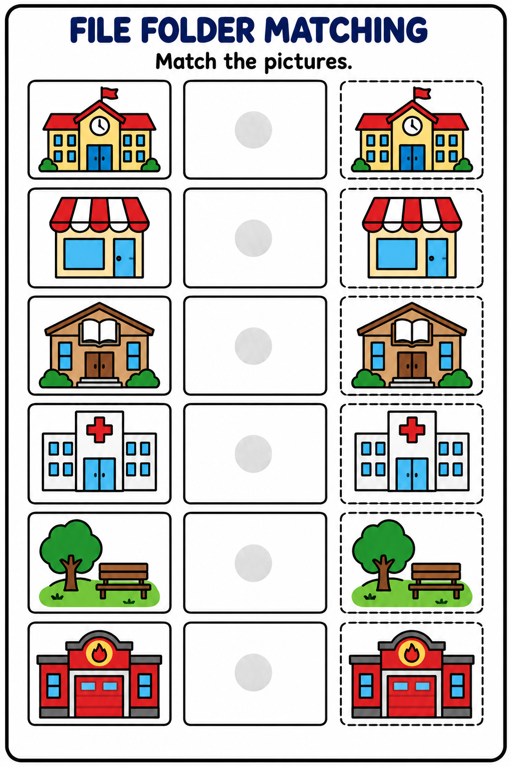 File Folder Matching Activity 10 Pages