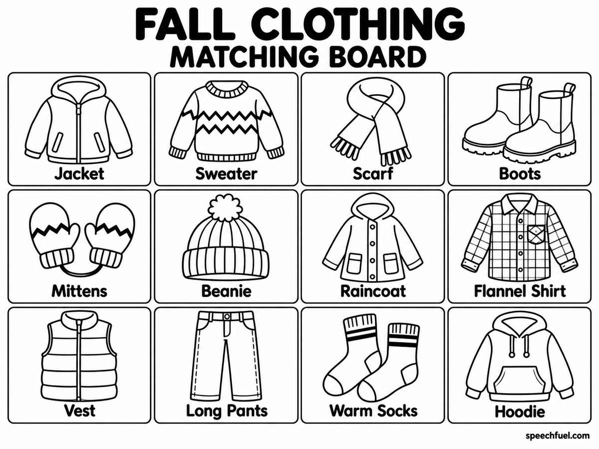 Fall Matching Boards & Cut Out Pieces