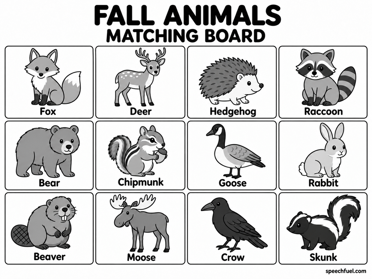 Fall Matching Boards & Cut Out Pieces
