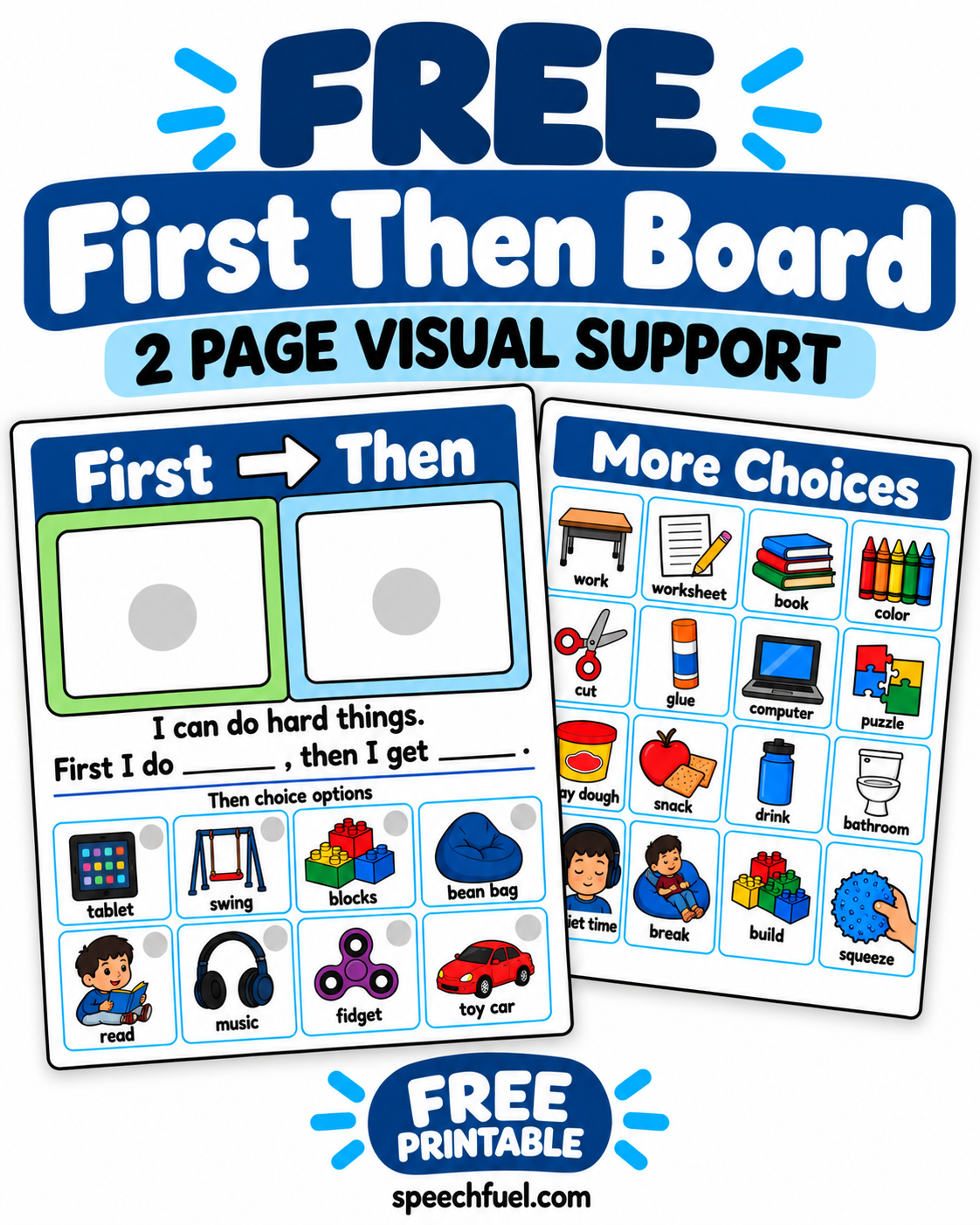 FREE First Then Board Visual Support