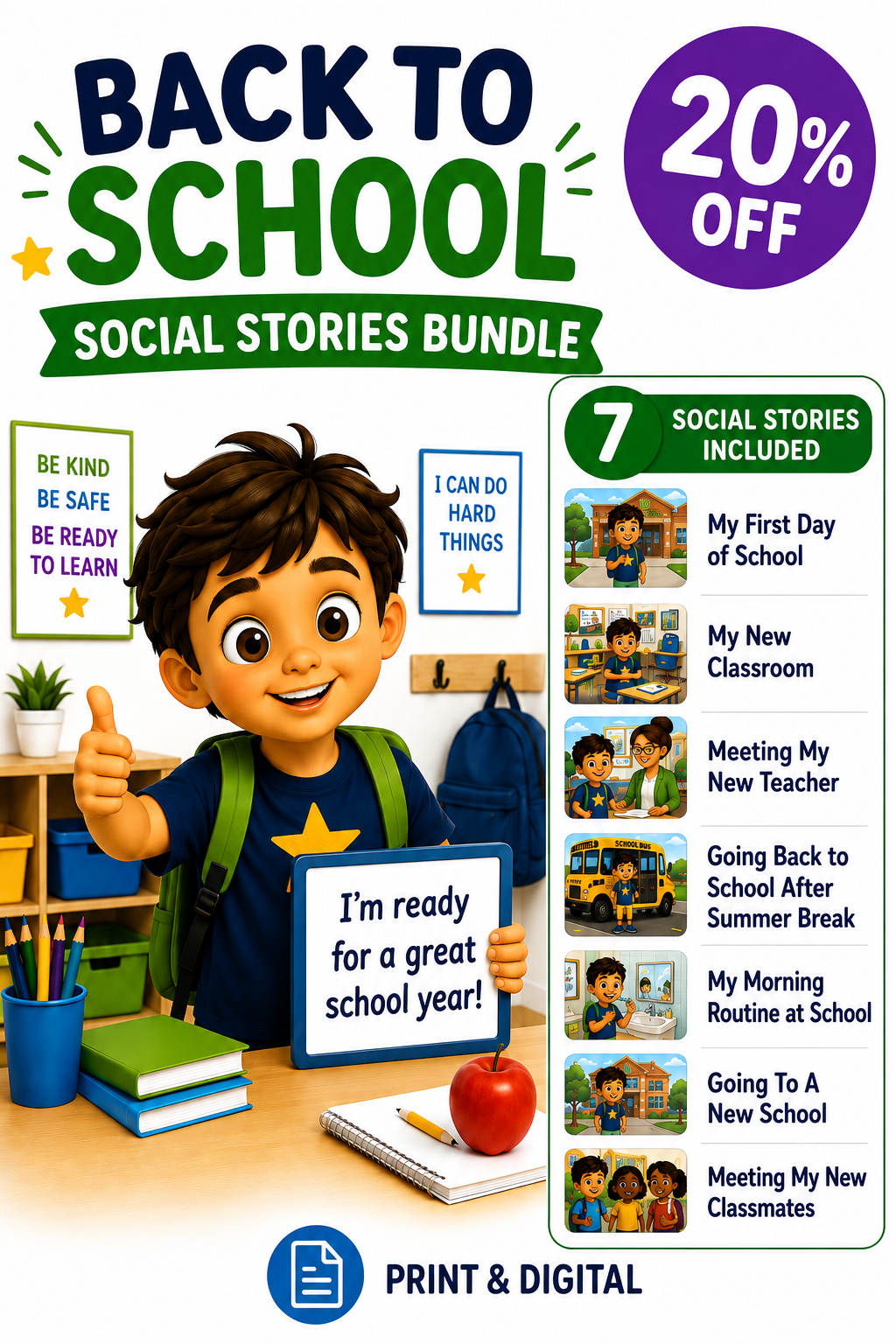Back to School Social Story Bundle for Autism | Speech Fuel