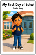 My First Day of School Social Story Autism Back To School Classroom Routine School Anxiety Visual Supports