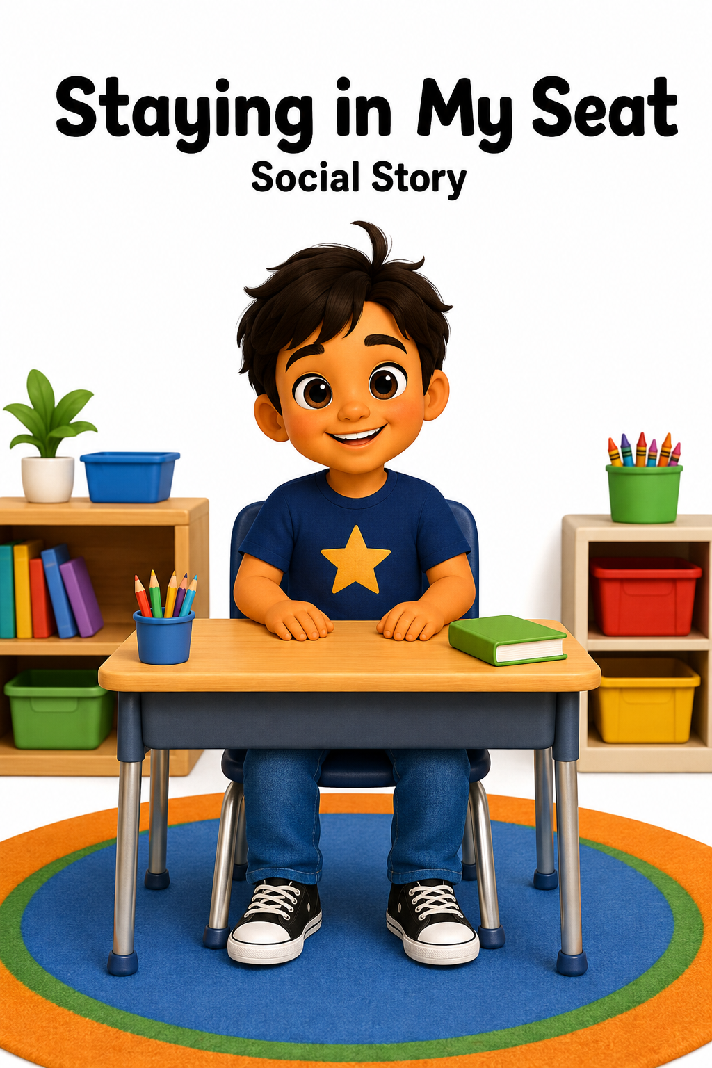 Staying in My Seat Social Story for Autism | Speech Fuel