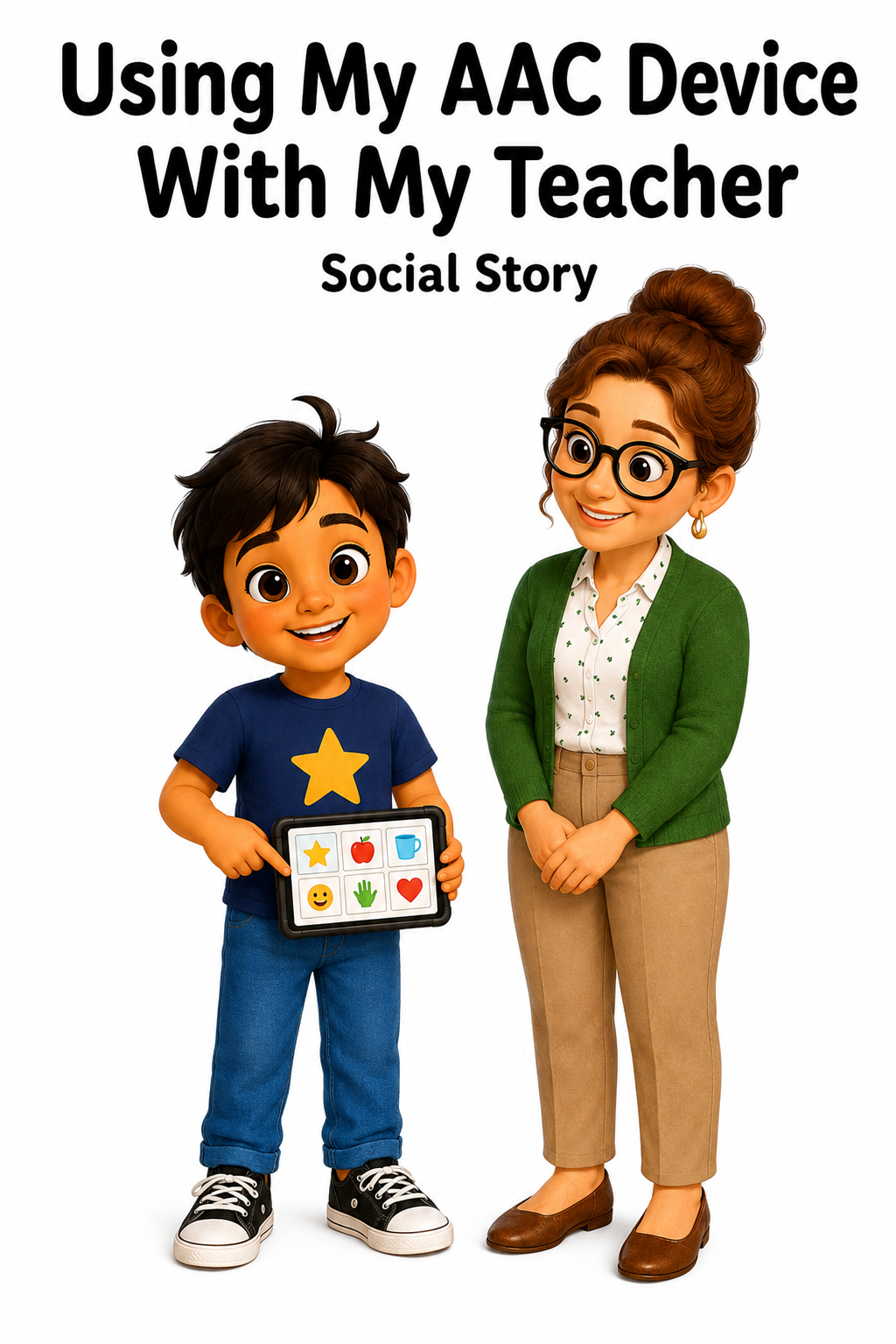 Using My AAC Device With My Teacher Social Story for Autism | Speech Fuel