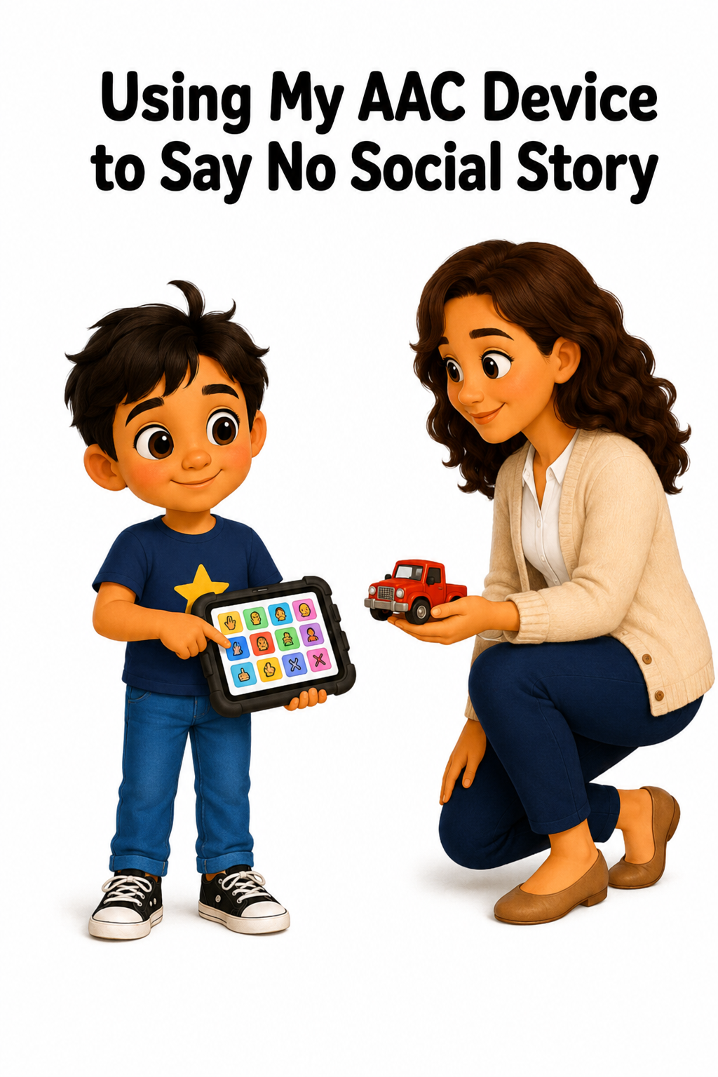 Using My AAC Device to Say No Social Story for Autism | Speech Fuel