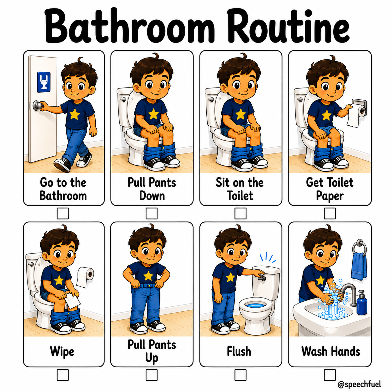Bathroom Routine Visual for Autism | Speech Fuel