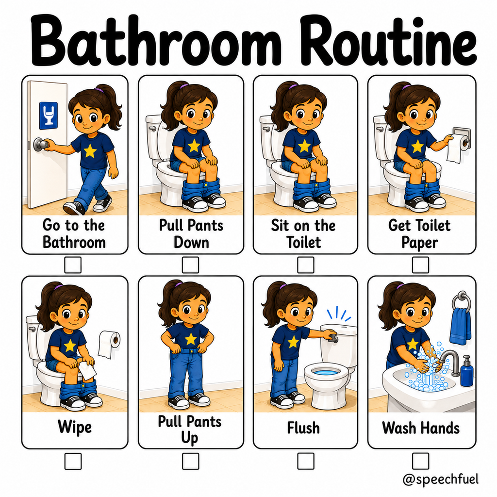 Bathroom Routine Visual for Autism | Speech Fuel