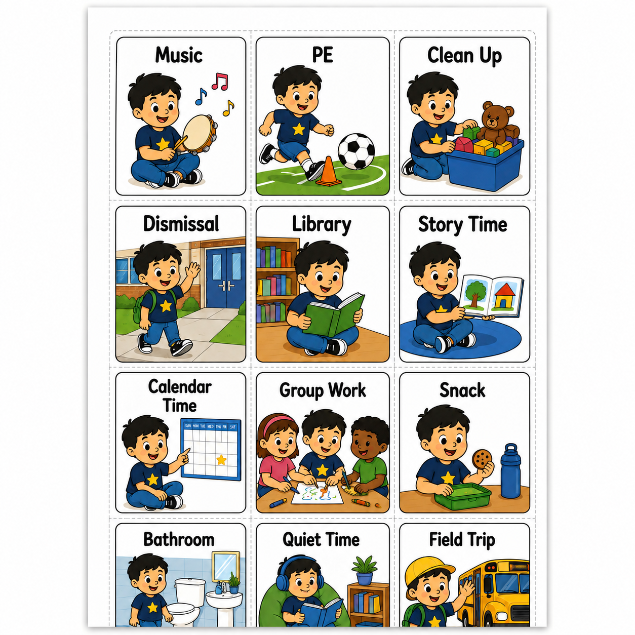 Back to School Visual Schedule Cards for Autism | Speech Fuel