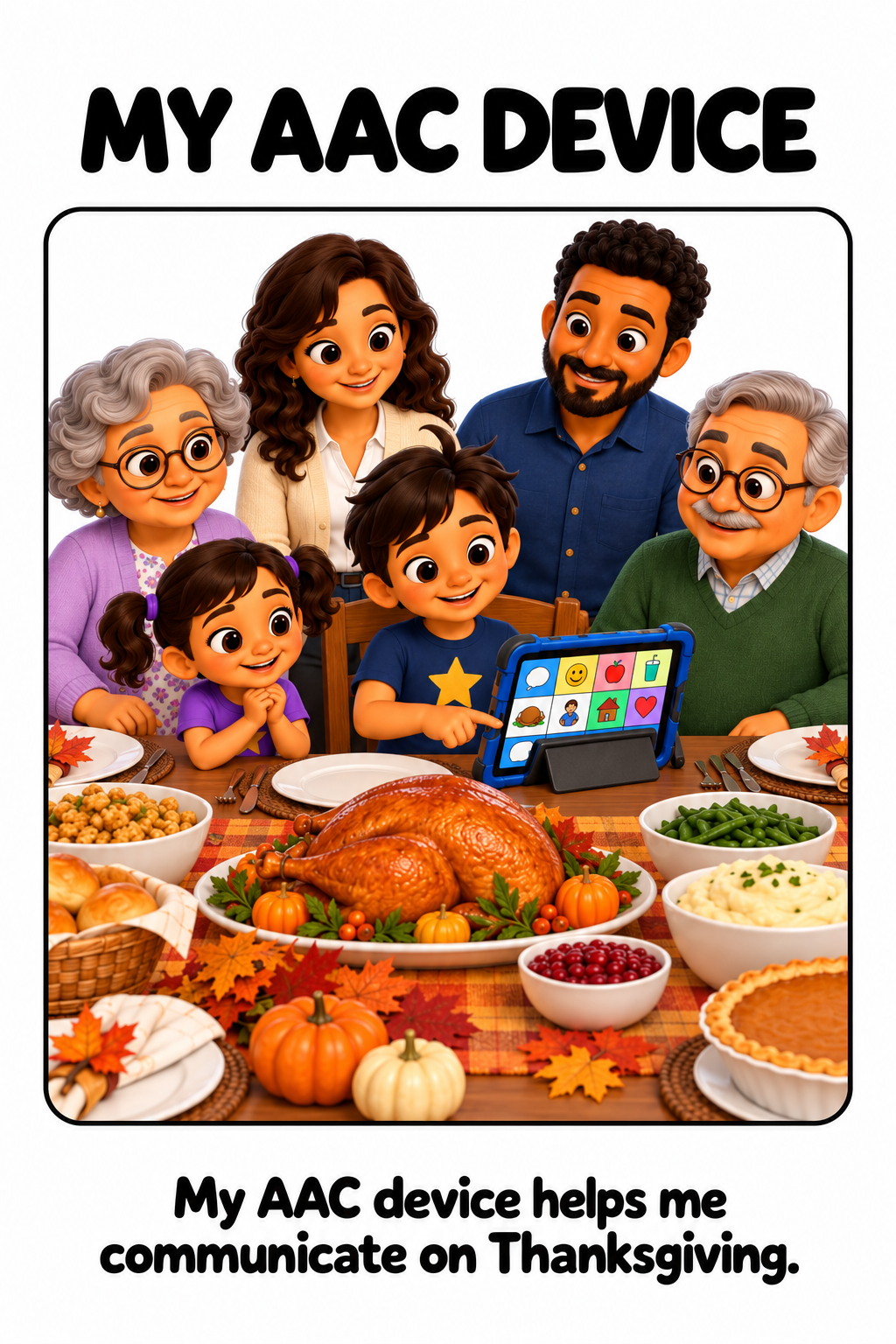 Using My AAC Device on Thanksgiving Social Story