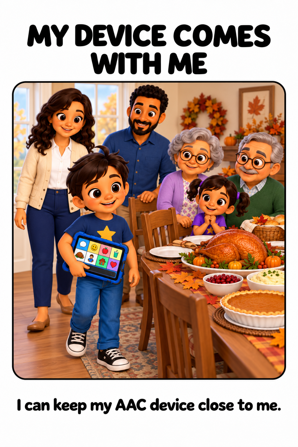 Using My AAC Device on Thanksgiving Social Story