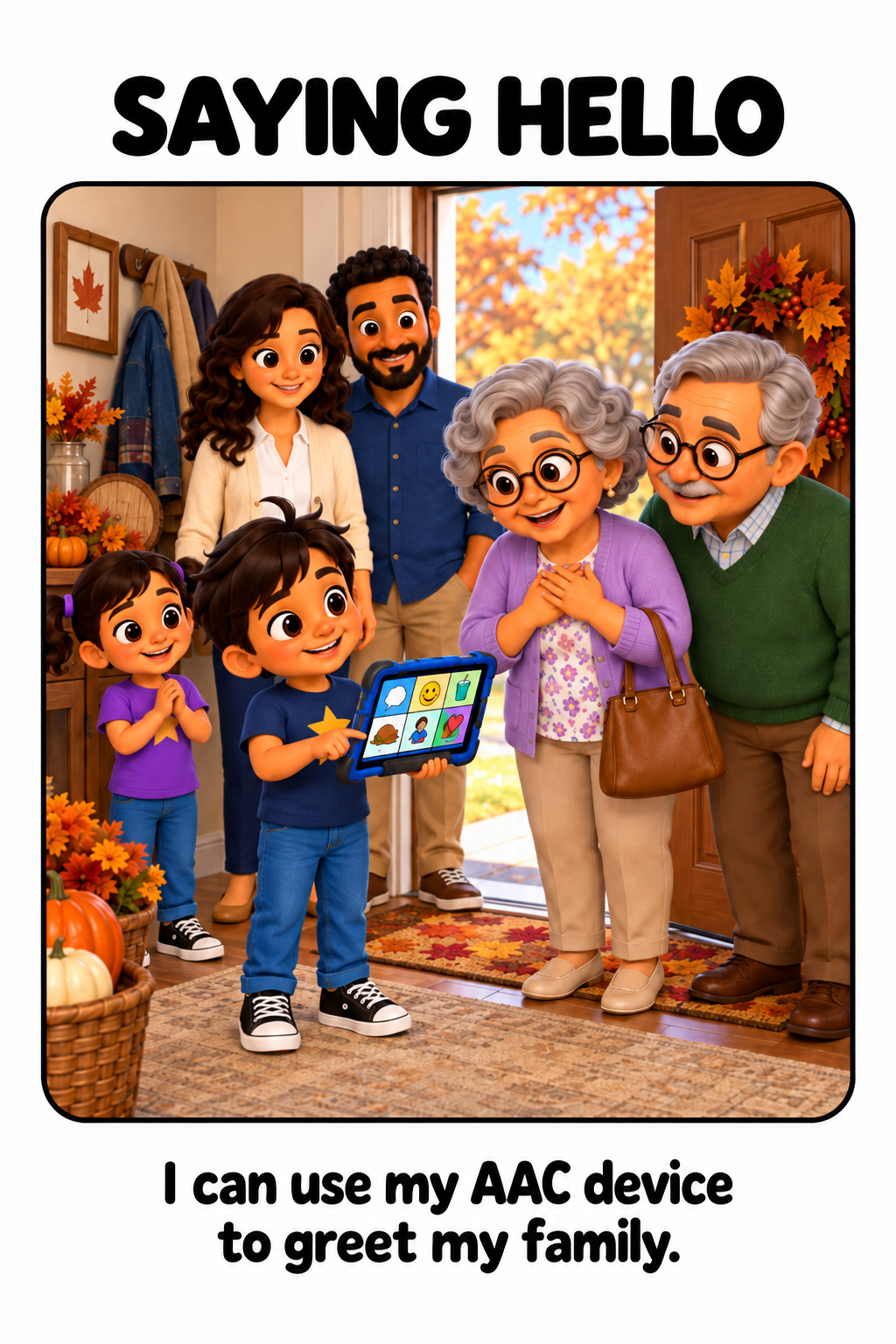 Using My AAC Device on Thanksgiving Social Story