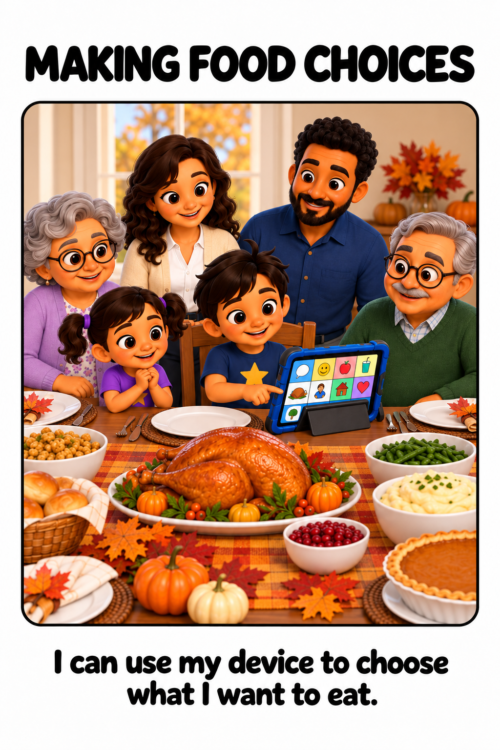 Using My AAC Device on Thanksgiving Social Story