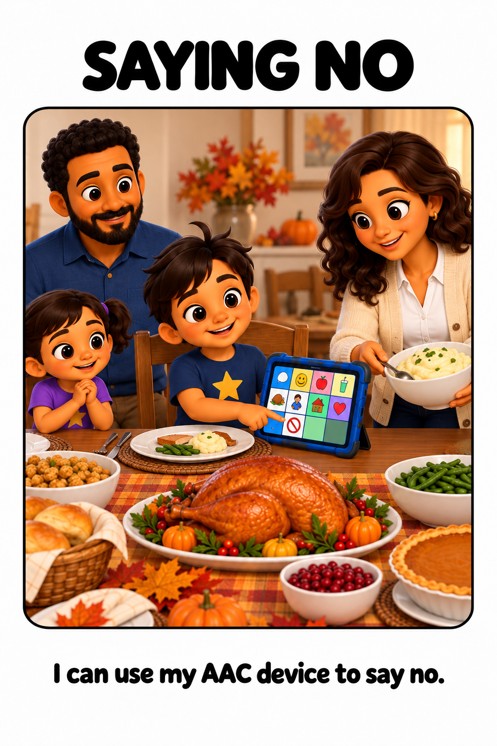 Using My AAC Device on Thanksgiving Social Story