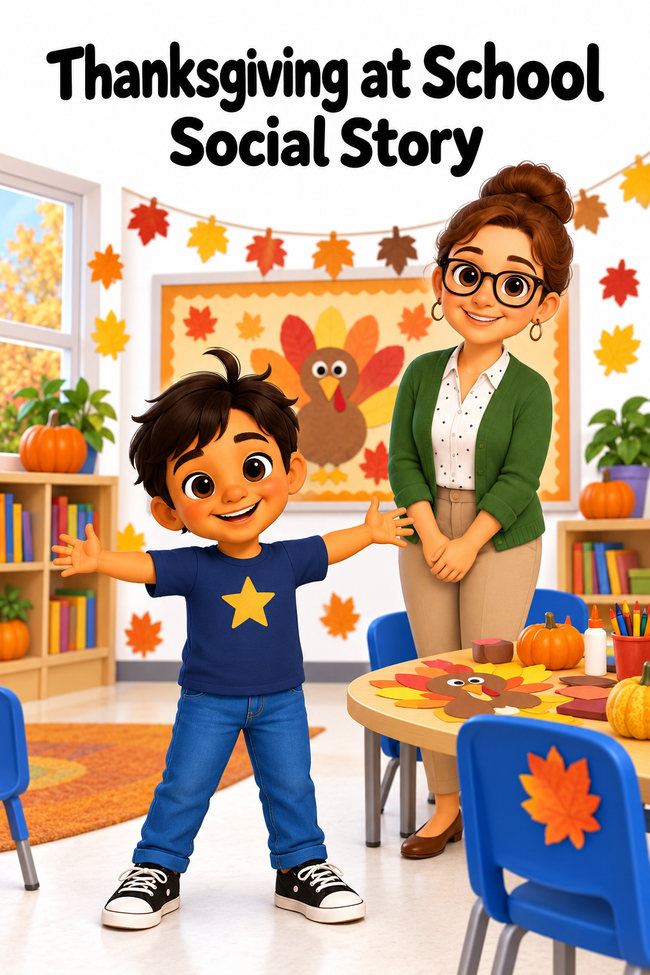 Thanksgiving at School Social Story