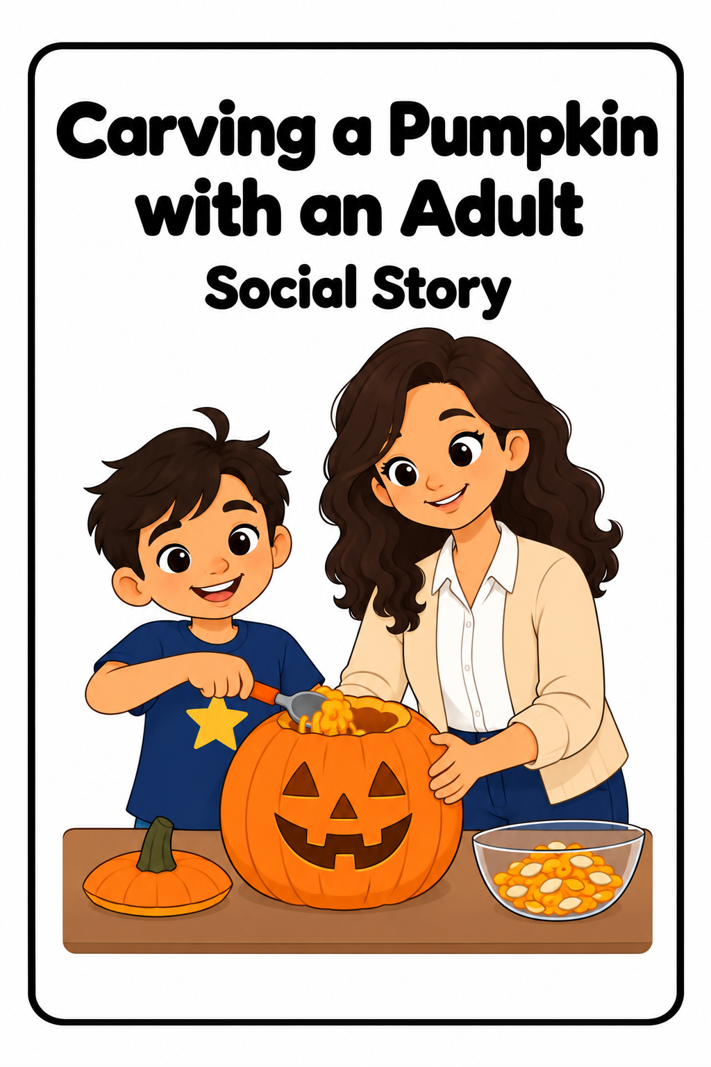 Carving a Pumpkin with an Adult Social Story