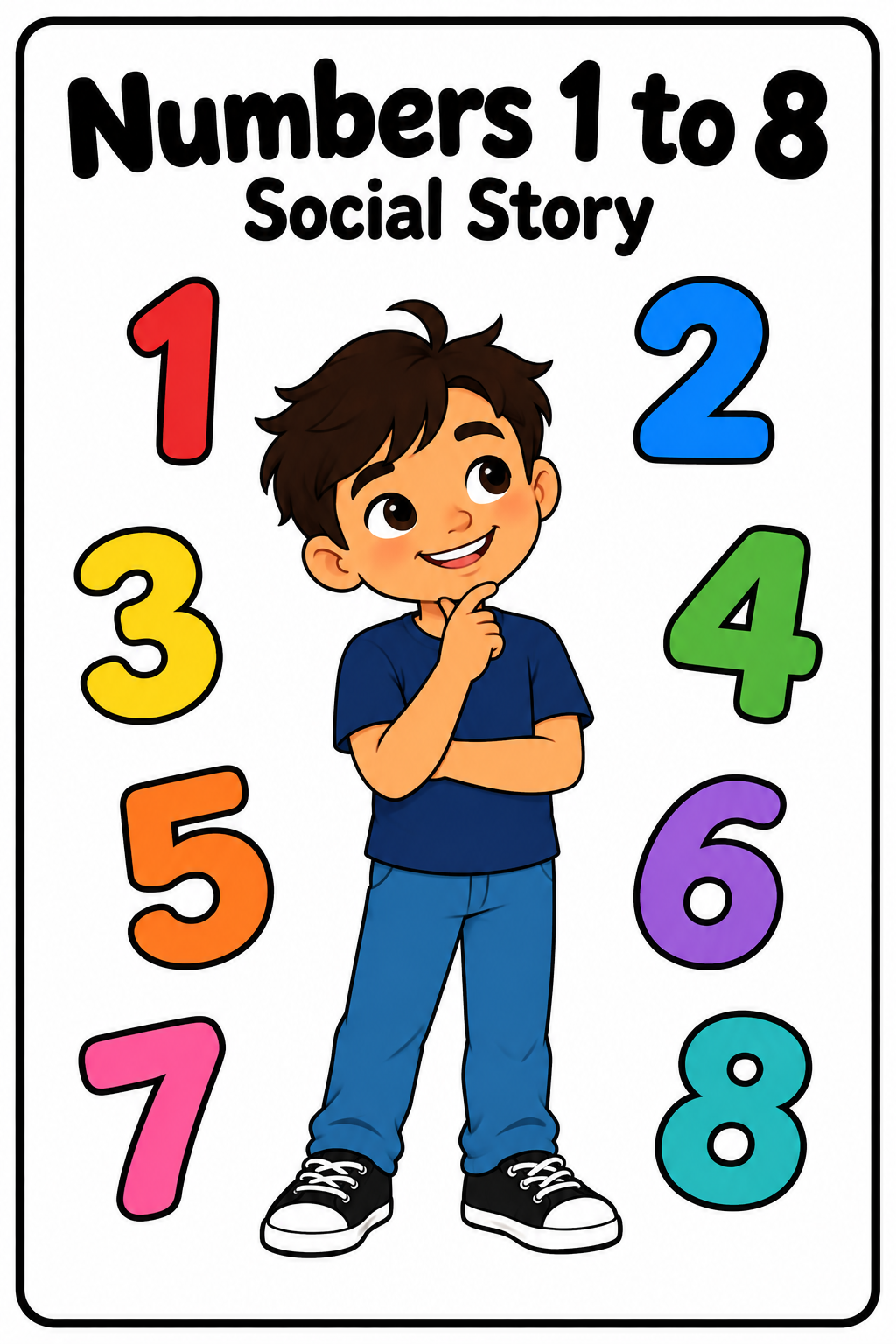 Numbers 1 to 8 Social Story