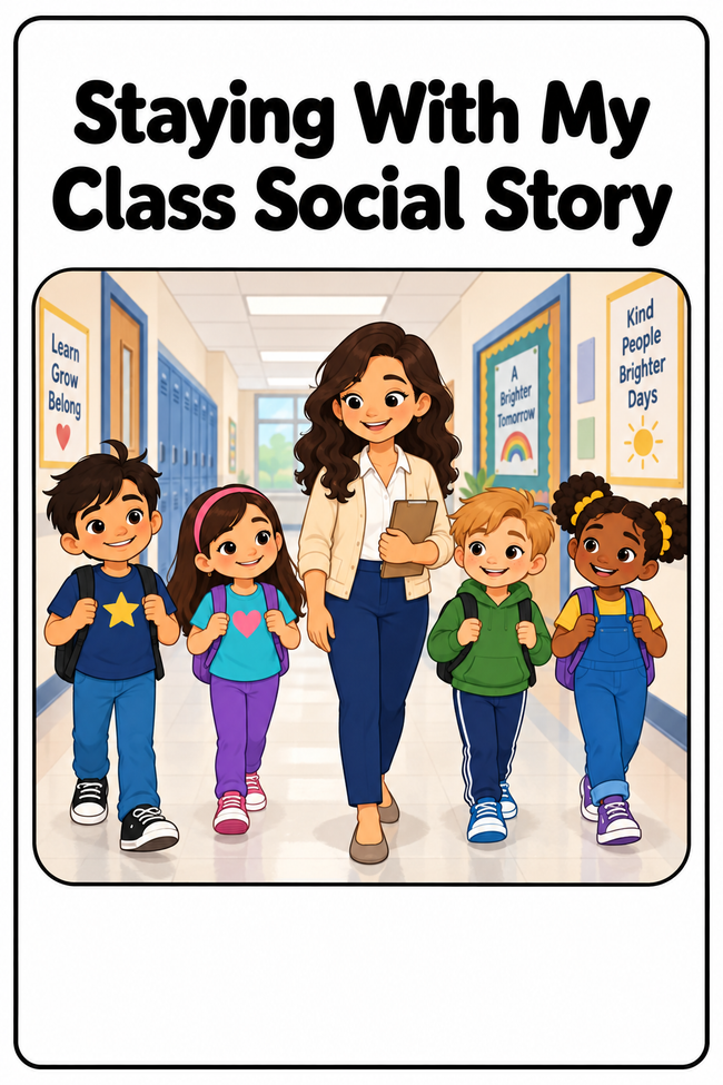 Staying With My Class Social Story