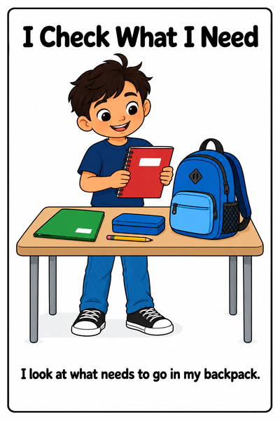 Packing My Backpack Social Story