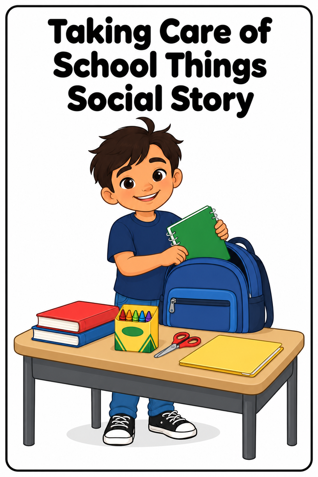 Taking Care of School Things Social Story