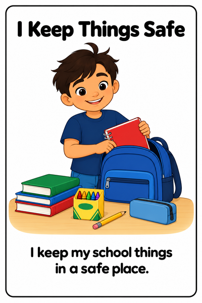 Taking Care of School Things Social Story