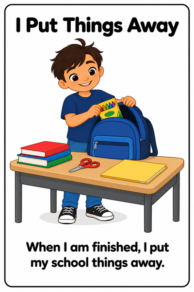 Taking Care of School Things Social Story