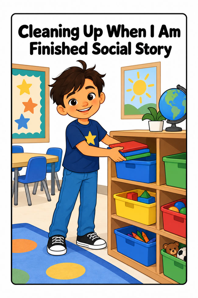 Cleaning Up When I Am Finished Social Story
