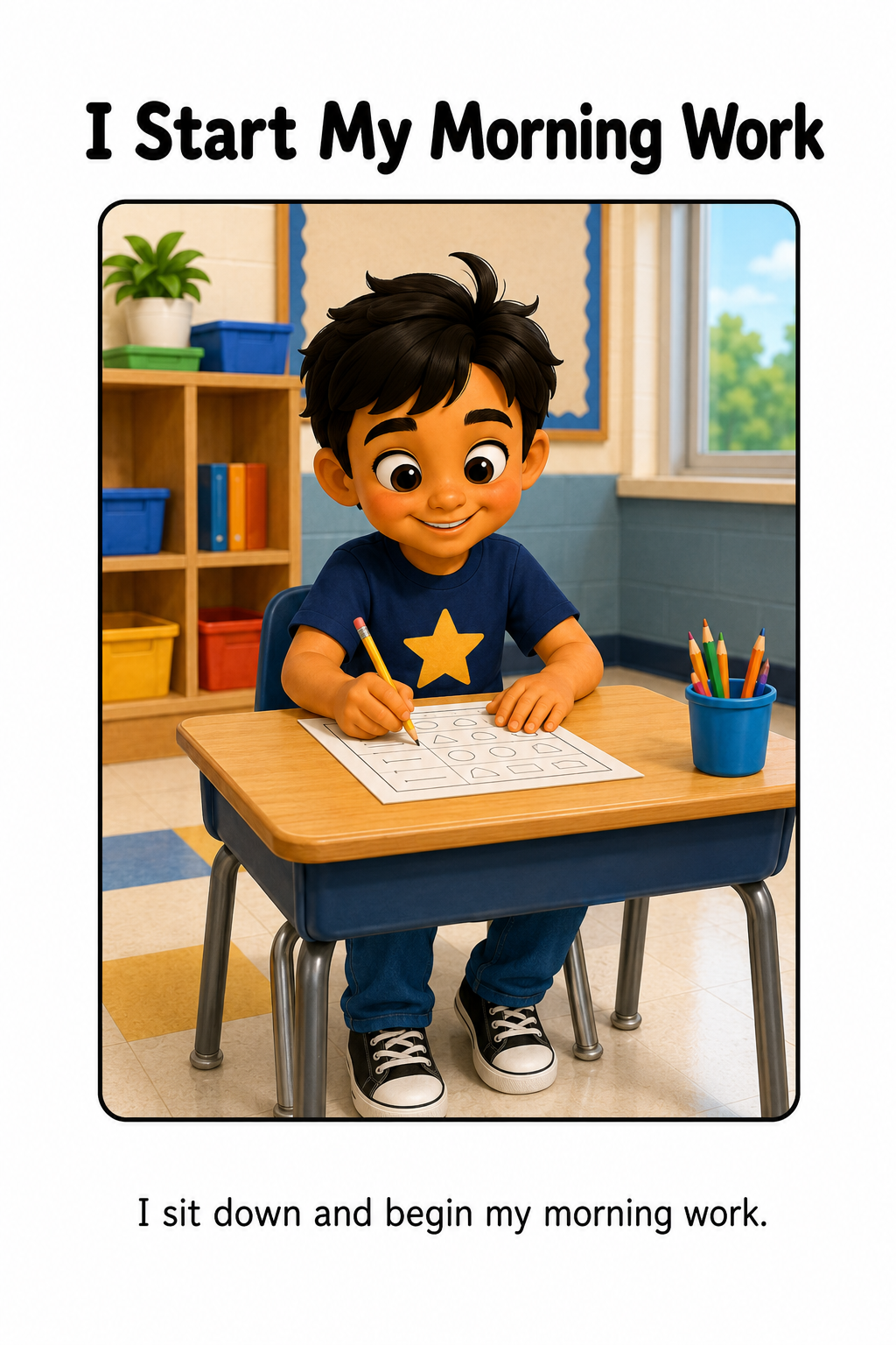 My Morning Routine at School Social Story Autism