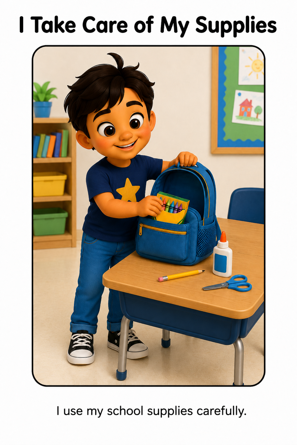 My School Supplies Social Story Autism